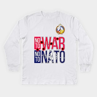 NO TO WAR NO TO NATO | WORLD MARCH FOR PEACE 2023 Kids Long Sleeve T-Shirt